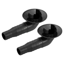 19mm Air Conditioner Drain Hose Connector Tube Elbow Fitting Part Black 2pcs 