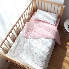 100 Cotton Crib Bedding Set for Baby Boys Girls,3 Pcs Baby Bed Linen Include