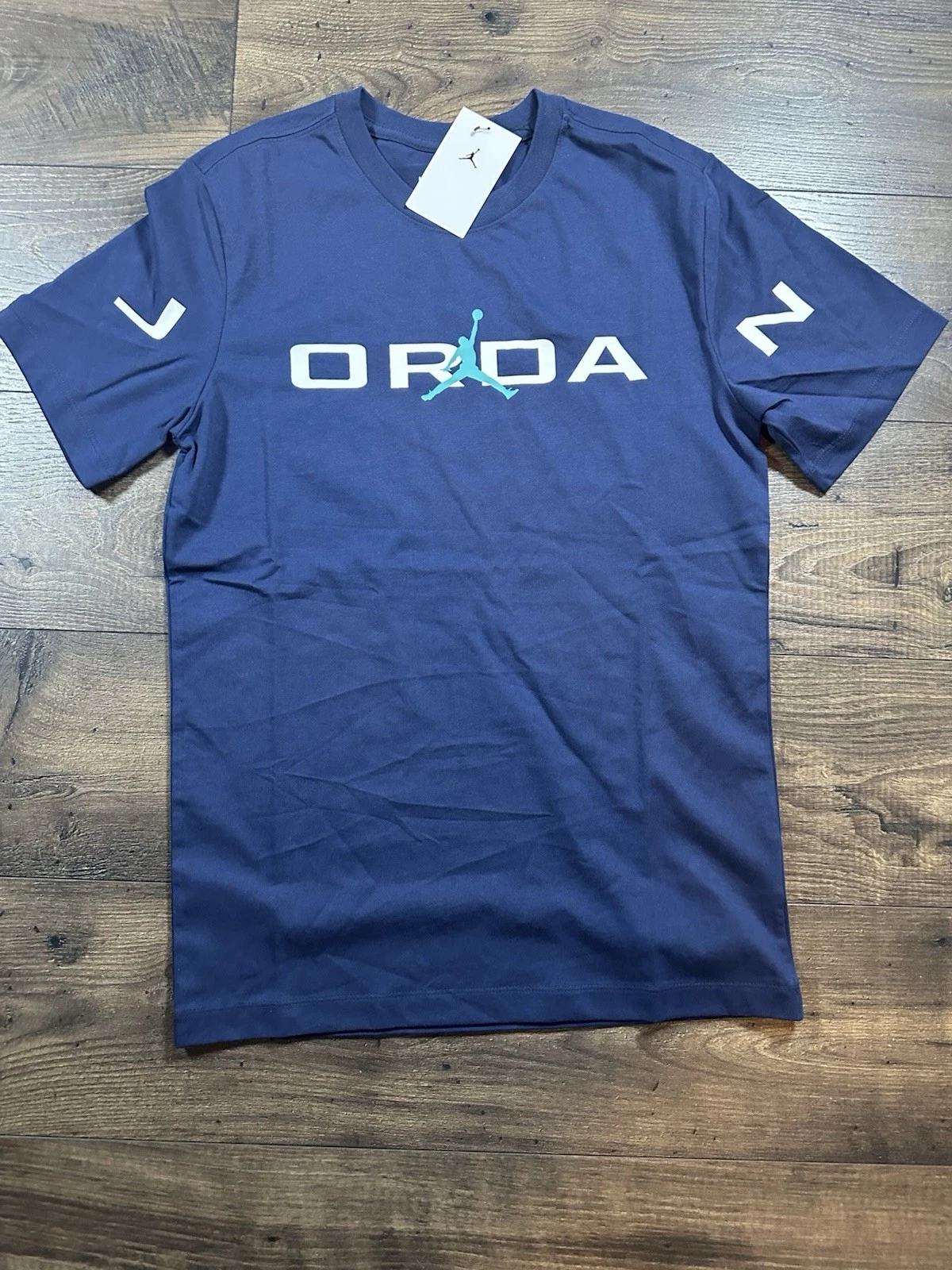 Nike Air Jordan Stretch Jumpman Logo Blue Crew T-Shirt Men Small HJ2358-410