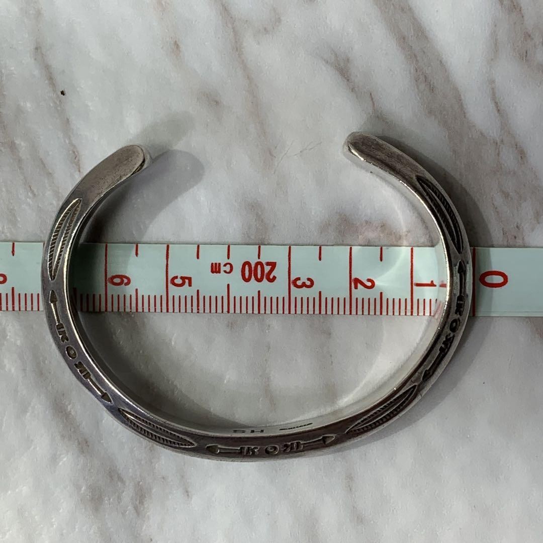 Herman Smith Navajo Triangular Bangle Engraved Si… - image 15