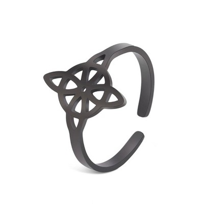 Witch Knot Rings Women Stainless Steel Adjustable Witches Knot