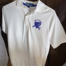 BC25 Polo Ralph Lauren POLO Embroidered Logo Shirt White Mens Sz S