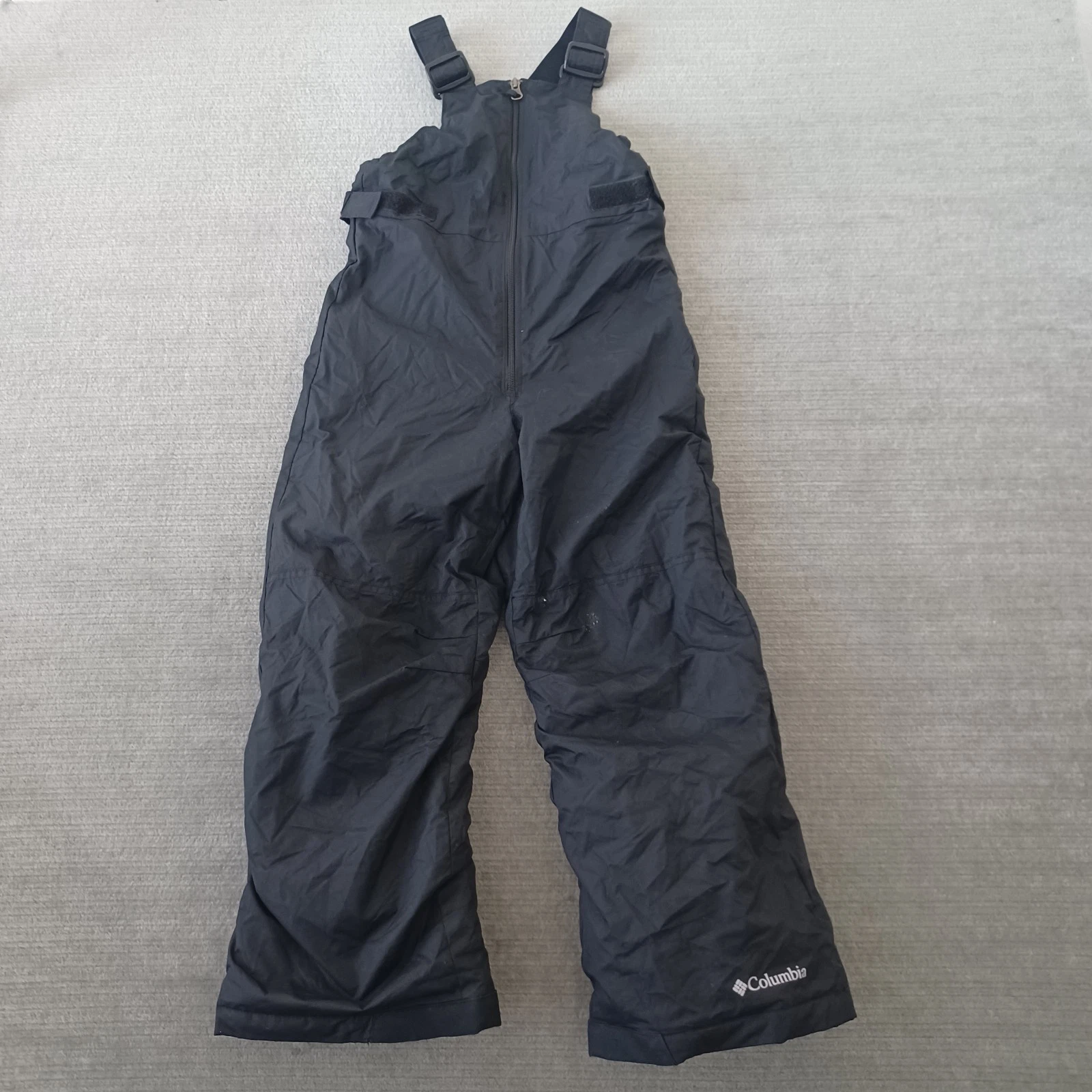 Columbia Toddlers Buga Fleece Waterproof Snow Bibs Kids Size Small Black Zip Up