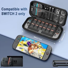 Protective Case Set for Switch 2 - PC Cover + TPU Joycon Grip, Large Storage