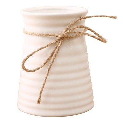 ANDING 5.7inches Modern Ribbed Design 4.3 x 5.6 x 3.7 inches, Ly-728 White