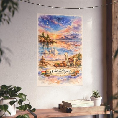 Salar de Uyuni Poster | Bolivia Salt Flats, Wall Art