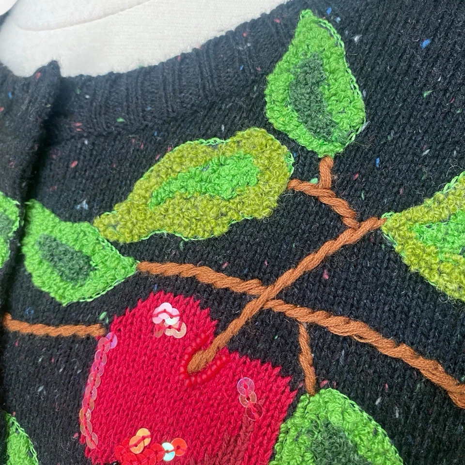 VTG Philip & Jane Gordon Fall Apple Womens Cardigan  Knit Sweater Medium - Image 3 of 4