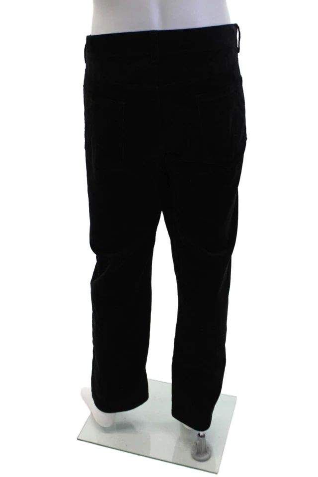 Pantalones Michael Kors Para Hombre Cierre de Botones Frente Plano Pierna Recta Negros Talla 40 Foto 3 de 4