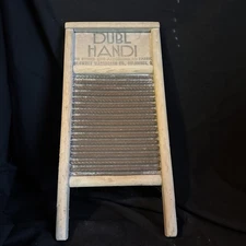 Vintage Dubl Handi Columbus OH Washboard Co. Scrub Board Double Side Wash Board 