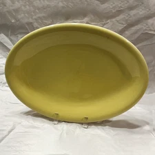 Russel Wright American Modern Chartreuse Oval Serving Platter Steubenville 13"