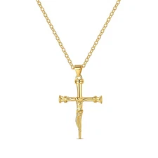 MULA New European 925 Sterling Silver Necklace Golden Cross Jesus Women Jewelry