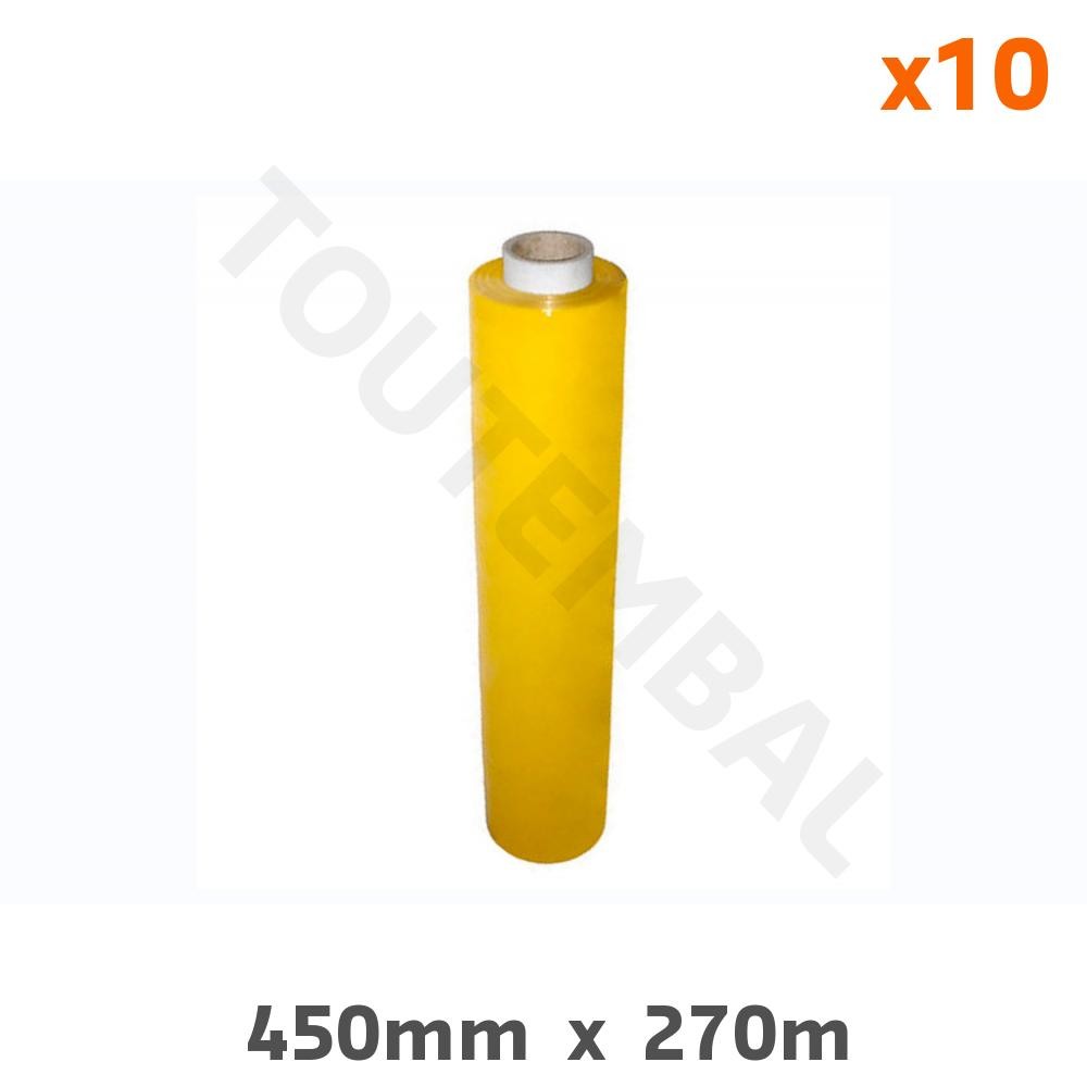 Film étirable jaune 20µ anti-regard pour sécuriser vos marchandises - 450mm x 270m