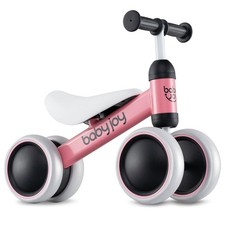4 Wheels Baby Balance Bike Kids Walker No-Pedal Toddler Yard Rides Pink