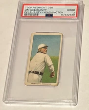 Jim Delehanty Delahanty Washington T206 Piedmont Graded PSA 2