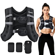 Weighted Vest, 6lb/12lb/16lb/20lb/25lb/30lb Weight Vest with Reflective Strip...