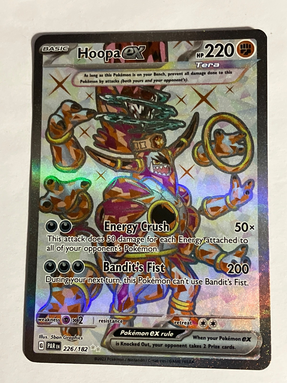 Hoopa ex Ultra Rare SV04: Paradox Rift 226/182 NM