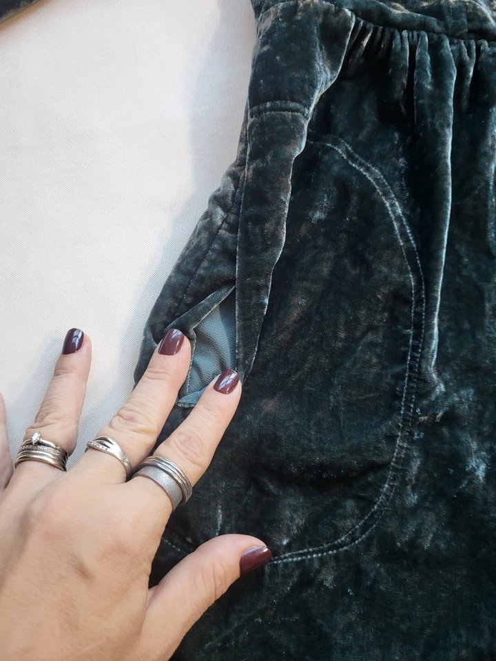 Anthropologie Holding Horses Nantes Crushed Velvet Shirt Dress Green Size S - Image 4 of 4