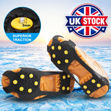 Ice Grippers Anti Slip Universal Snow Spikes Crampons Boot Shoes Grips Cleats UK