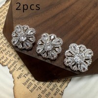 2 StüCk Strass MetallknöPfe Zirkon Kristall Diy NäHen Basteln Hochzeit 20Mm