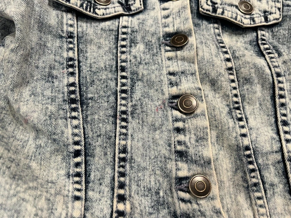 Barbie Denim Jean Jacket Girls XS Extra Small 4 5 Embroidered Barbiecore Coat - Image 4 of 4