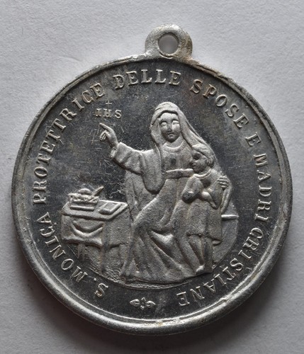 St. Monica Protector Of Brides And Christian Mothers Votive Medal - Picture 2 of 2