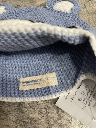 Kuschelkopf Blaubär gehäkelte Beanie Mütze 6-12 Monate neu mit Etikett - Bild 6 von 6