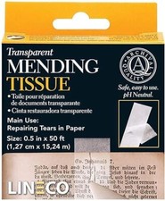 0.5 In x 50 Ft Document Repair Tape Acid-Free Paper Photo Craft