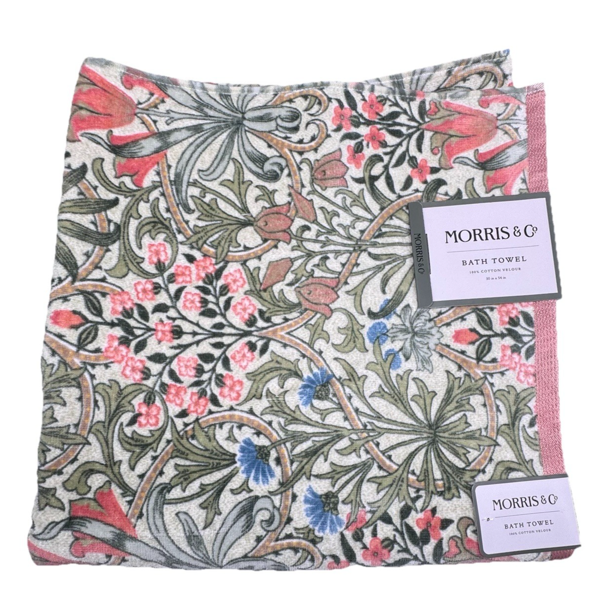 4 Pc William Morris Woodland Weeds Velour Bath Hand Towel Set