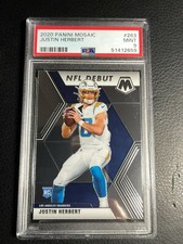 🔥 2020 Panini Mosaic Rookie RC PSA 9   JUSTIN HERBERT CHARGERS DEBUT