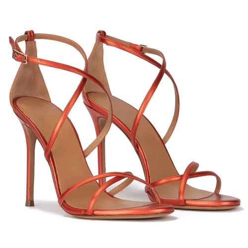 Women's Peep Toe High Heels Cross Strap Stilettos Wedding Sandals Party Shoes - Picture 30 of 33