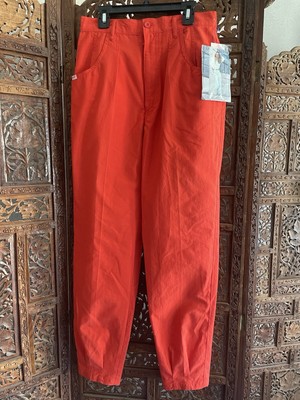 NWT Vintage PS Gitano Women s Pants Size 9/10 Long Red Elastic Waist Mom 80s