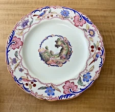 Rare Spode GOBELIN Scalloped 10 1/2” Dinner Plates w/ Gold Edge Trim