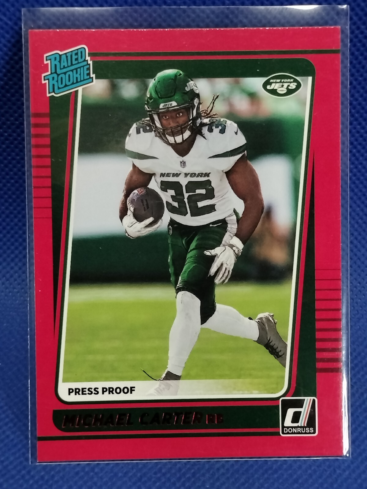 2021 Panini Donruss Rookie Michael Carter #268 Red Press Proof Jets Football