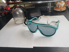 Vintage 80s 90s Uvex Teal Turquoise Shield Sunglasses W/Case RARE