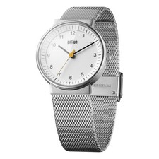 Image of BN0031 Braun Ladies Classic Watch White Dial Silver Mesh Bracelet New