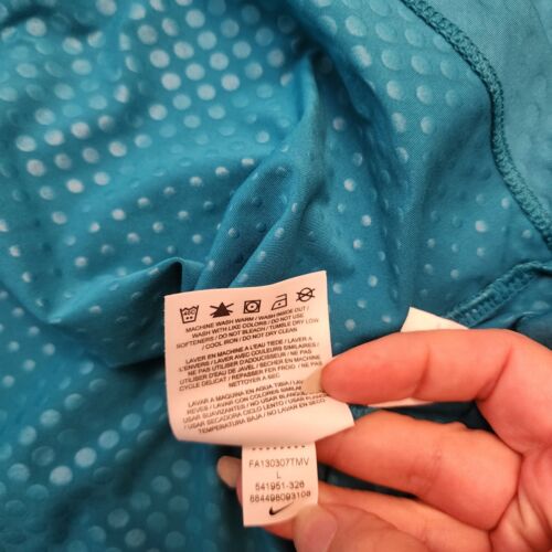 Nike Tour Preformance Womens Polo Shirt Size Large Golf Dri Fit Blue Textured - Picture 9 of 9