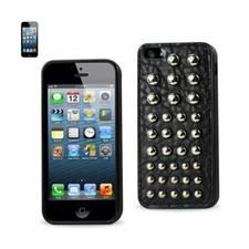Reiko Design Leather Protector Cover iPhone 5S with Dots Black