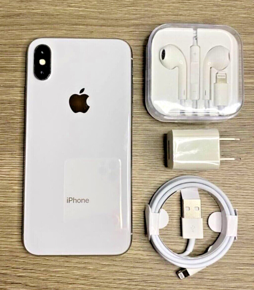 Apple iPhone X - 64GB - Silver (Unlocked) A1865 (CDMA + GSM 