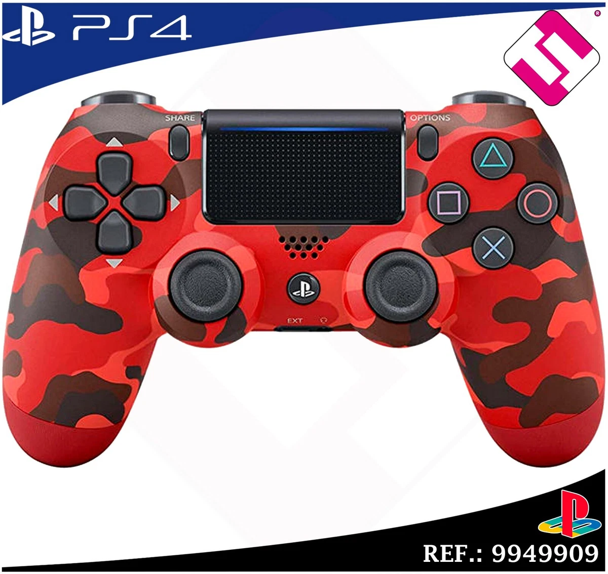 MANDO PS4 DUALSHOCK COLOR ROJO CAMUFLAJE ORIGINAL PLAYSTATION 4 SONY RED  MILITAR