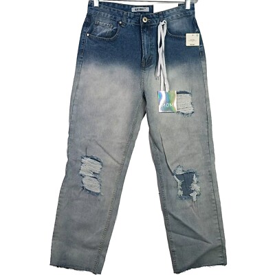 Blue Savvy Denim Jeans Women's 11 30x27 Blue Straight Leg High Rise Raw Hem