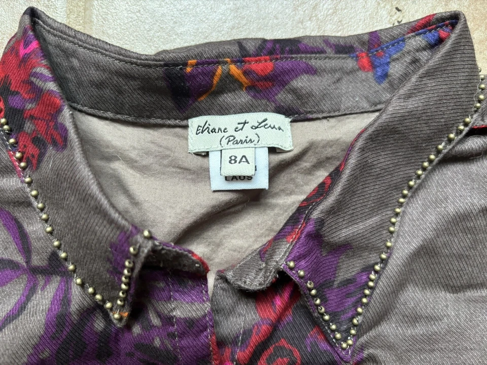 Vestido Eliane et Lena otoño estampado floral talla 8A 7 nuevo sin etiquetas Foto 3 de 4