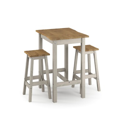 Corona grau Live Edge kleine rechteckige hohe Frühstücksbar Tisch & Barhocker Set