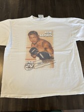 Vintage Made In USA Joe Louis Boxing Detroit Post Office Stamp White T Shirt L