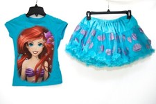 DISNEY RARE  Little Mermaid Ariel Tutu Couture Girls with Shirt 7/8 2 Piece