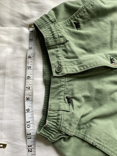 Rugged Bear Boys Size 12 Flat Front Chino Shorts Green With Little Dogs - Picture 2 of 9