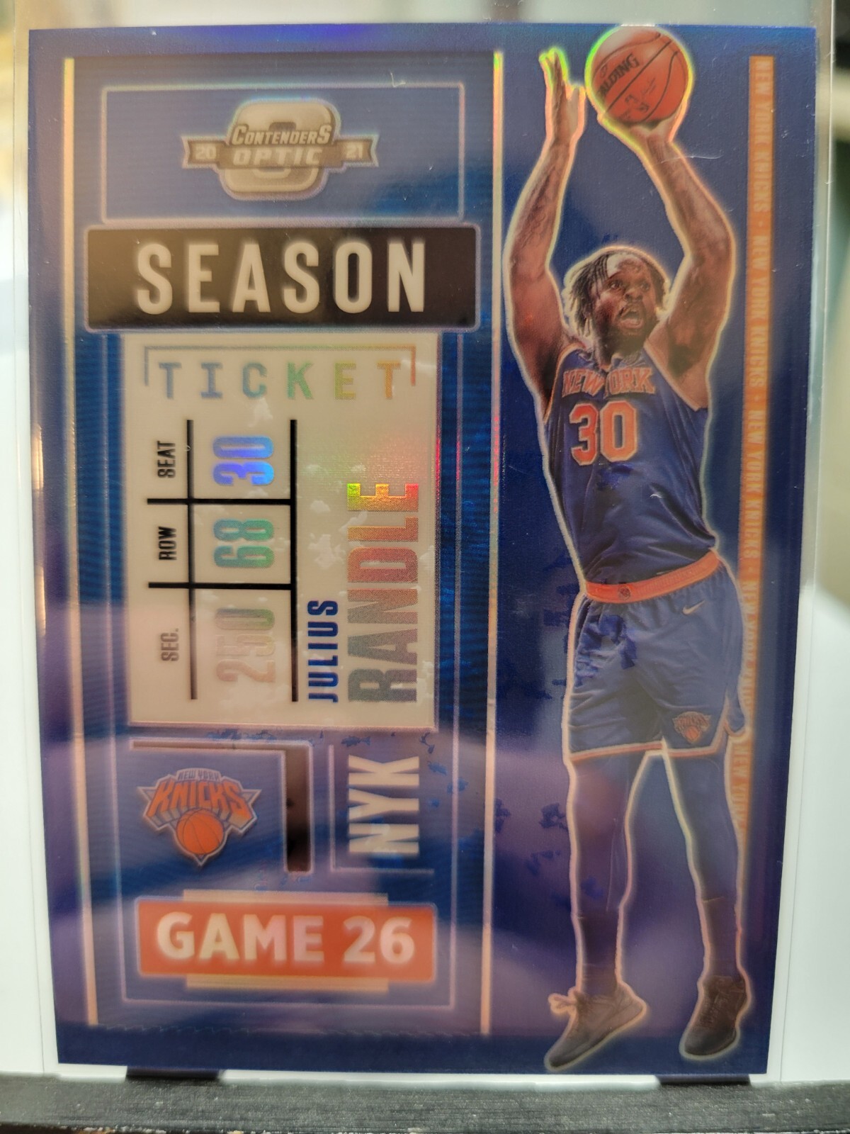 Julius Randle Season Ticket 2/99 2020-21 Panini Contenders Optic Basketball