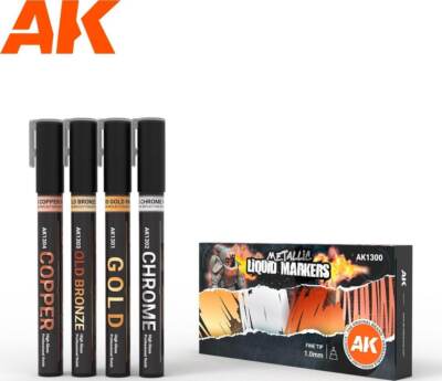 AK Interactive Metallic Liquid Markers Set