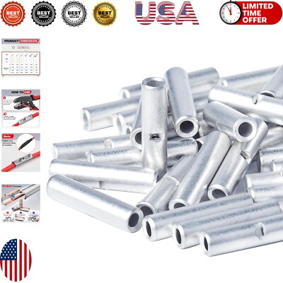 Durable 100 Pcs Non-Insulated Crimp Connectors for 22-16 AWG Wiring Applications
