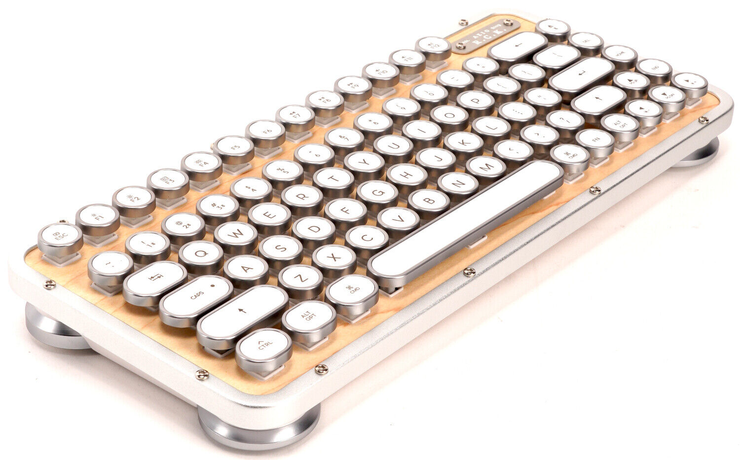Azio Retro Compact Mechanical Keyboard with Arm Rest Maple