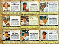 1961 Post Cereal Baseball Card Nr Set of 13 San Francisco Giants - Mays McCovey